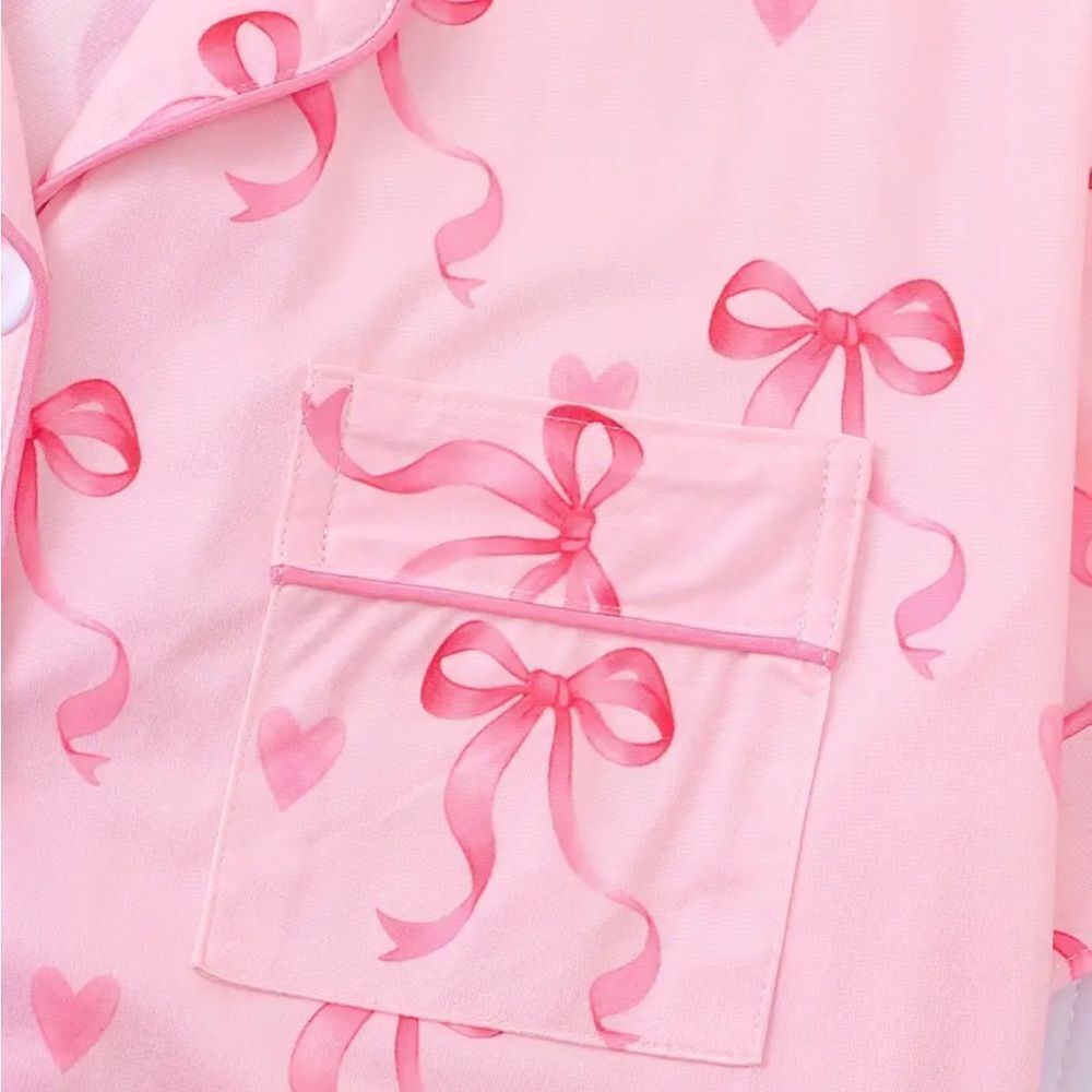Pink Bow and Heart Pajama Set - Picture 3 of 4